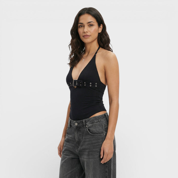 Top Halter Ajusté Femme Soirée
