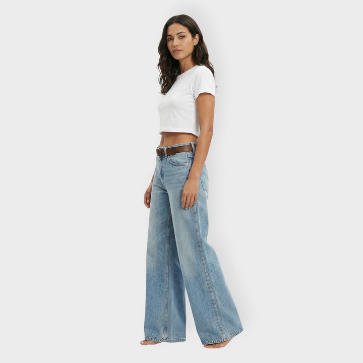 Jean Wide Leg Déchiré Femme