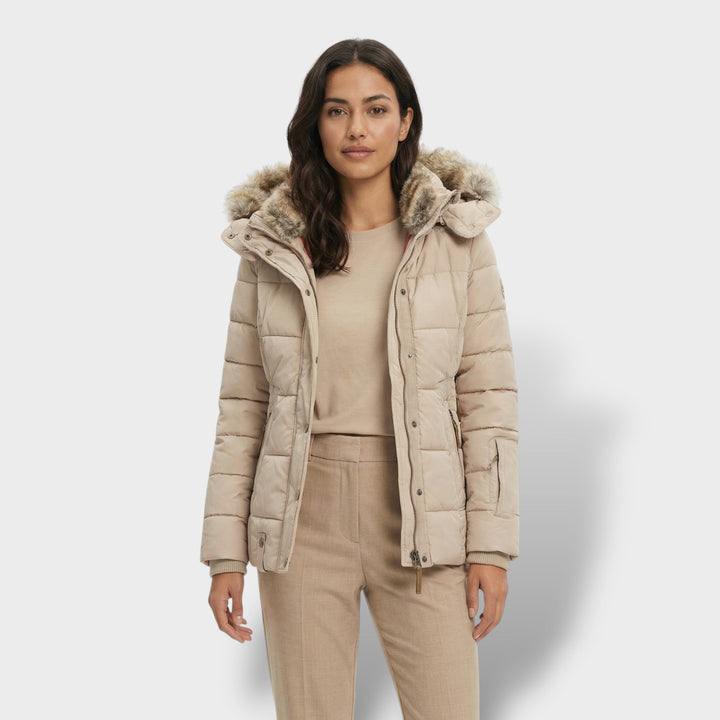 Veste Teddy Capuche Fermeture Éclair Femme