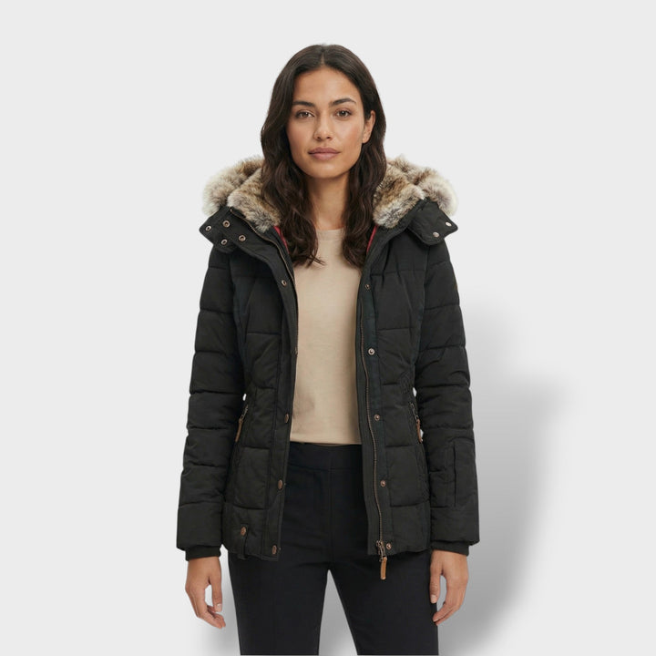 Veste Teddy Capuche Fermeture Éclair Femme