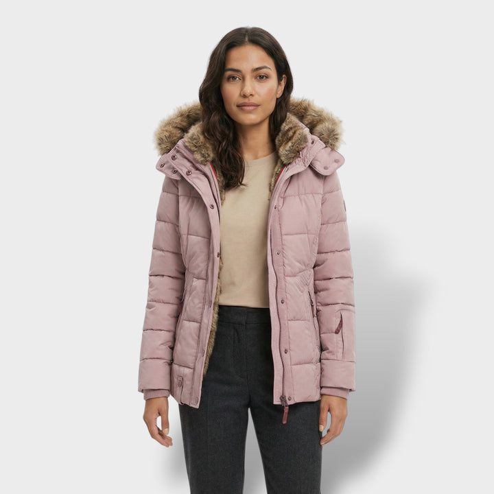 Veste Teddy Capuche Fermeture Éclair Femme