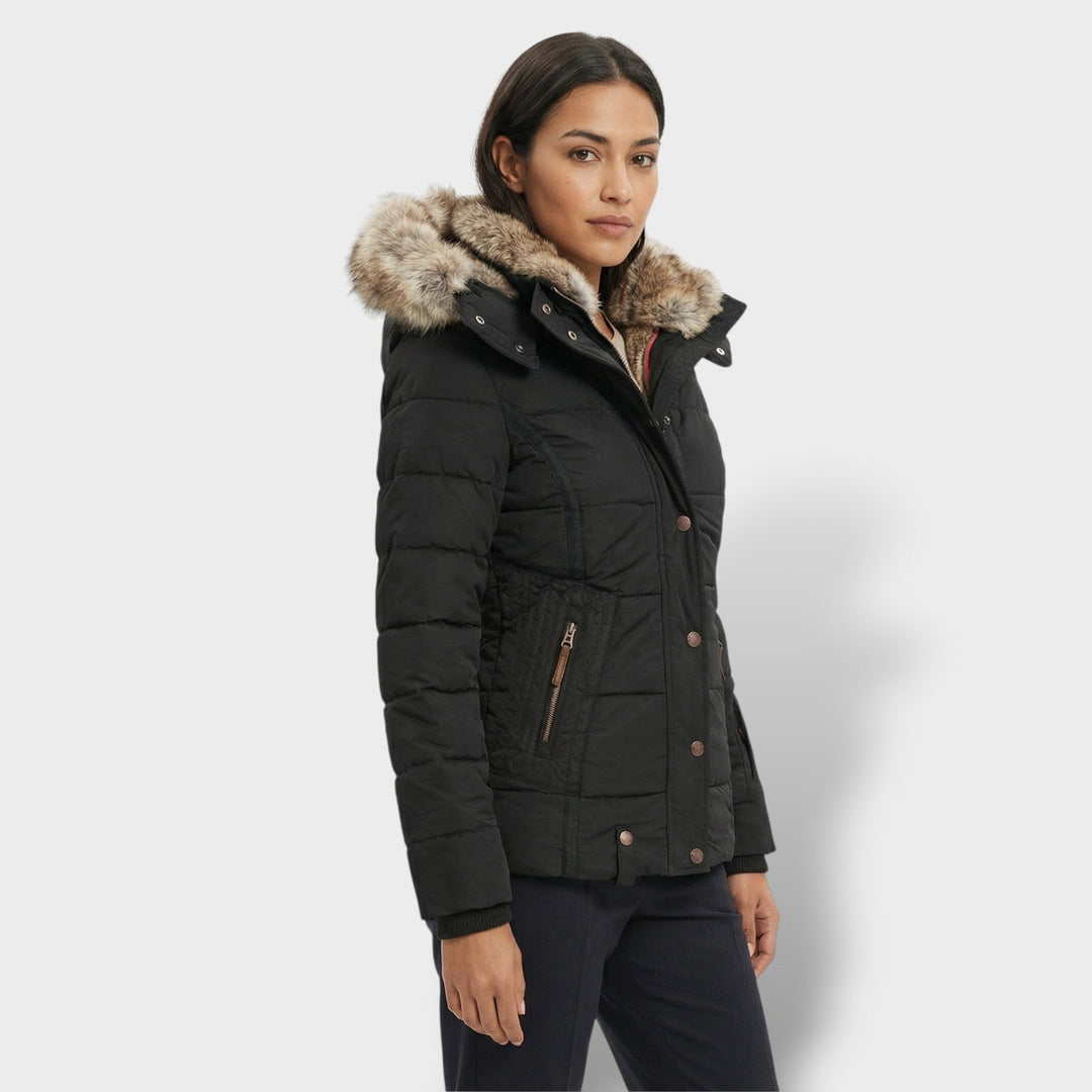 Veste Teddy Capuche Fermeture Éclair Femme