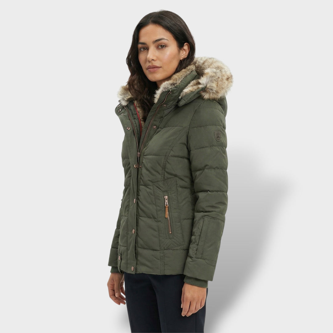 Veste Teddy Capuche Fermeture Éclair Femme