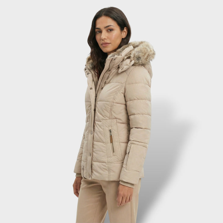 Veste Teddy Capuche Fermeture Éclair Femme