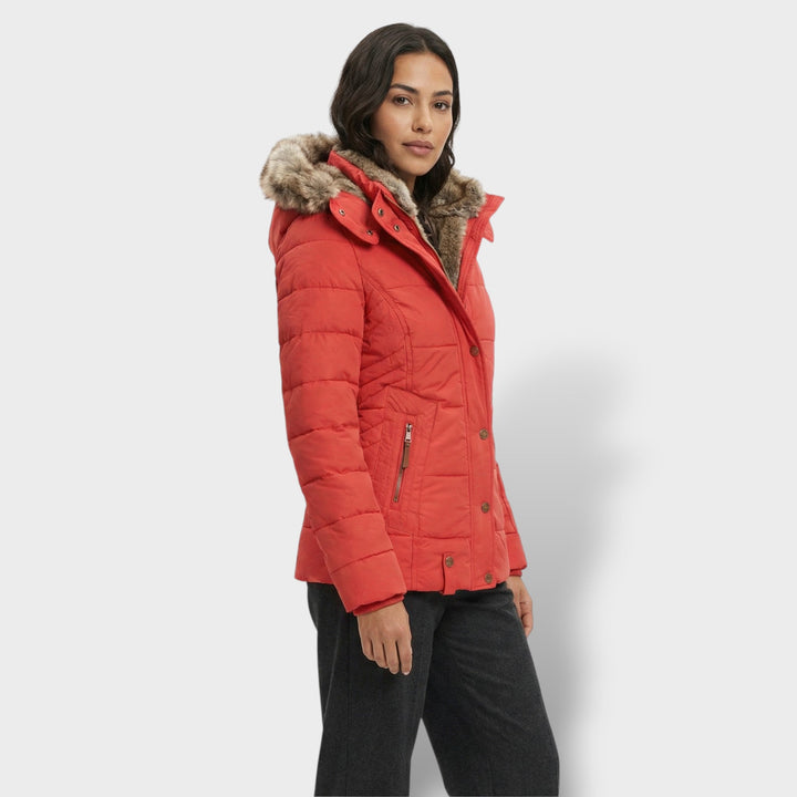 Veste Teddy Capuche Fermeture Éclair Femme
