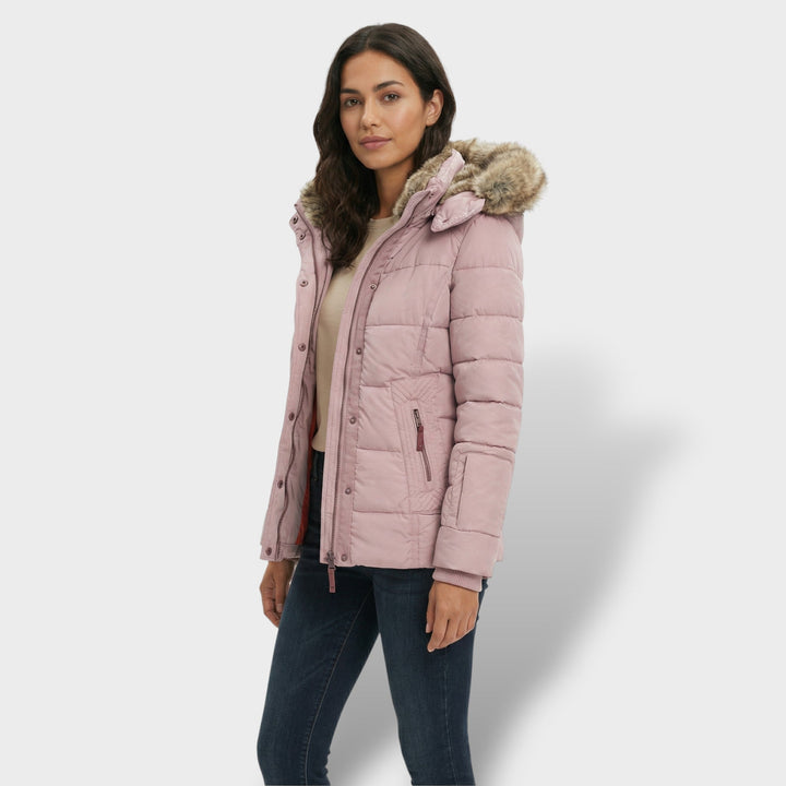 Veste Teddy Capuche Fermeture Éclair Femme