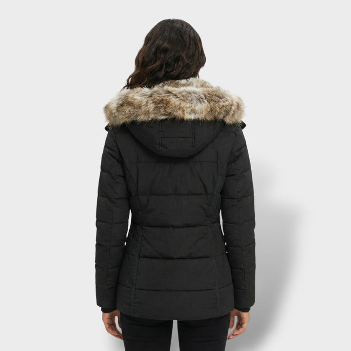 Veste Teddy Capuche Fermeture Éclair Femme