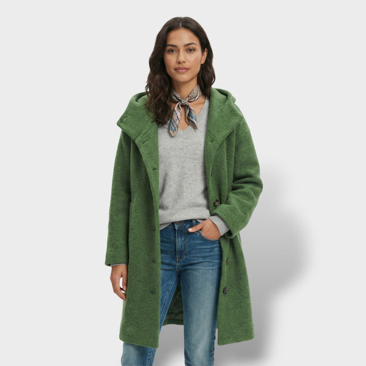 Manteau Long Laine Capuche Femme