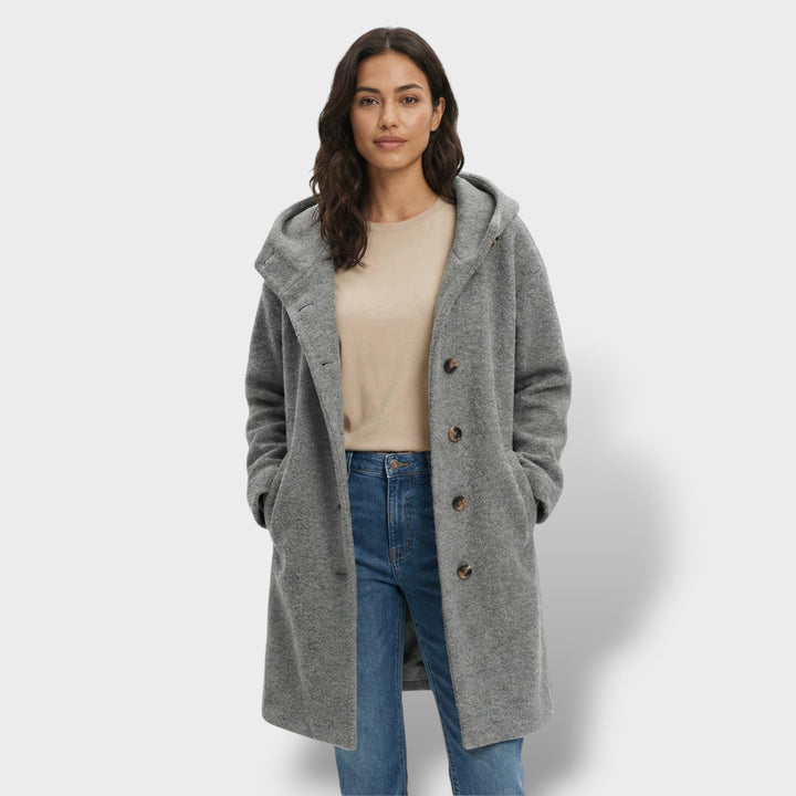 Manteau Long Laine Capuche Femme