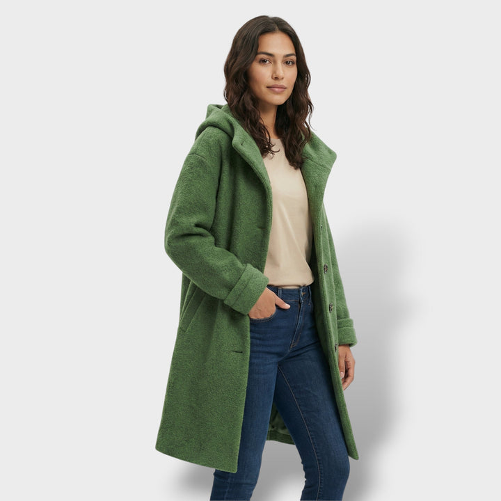 Manteau Long Laine Capuche Femme
