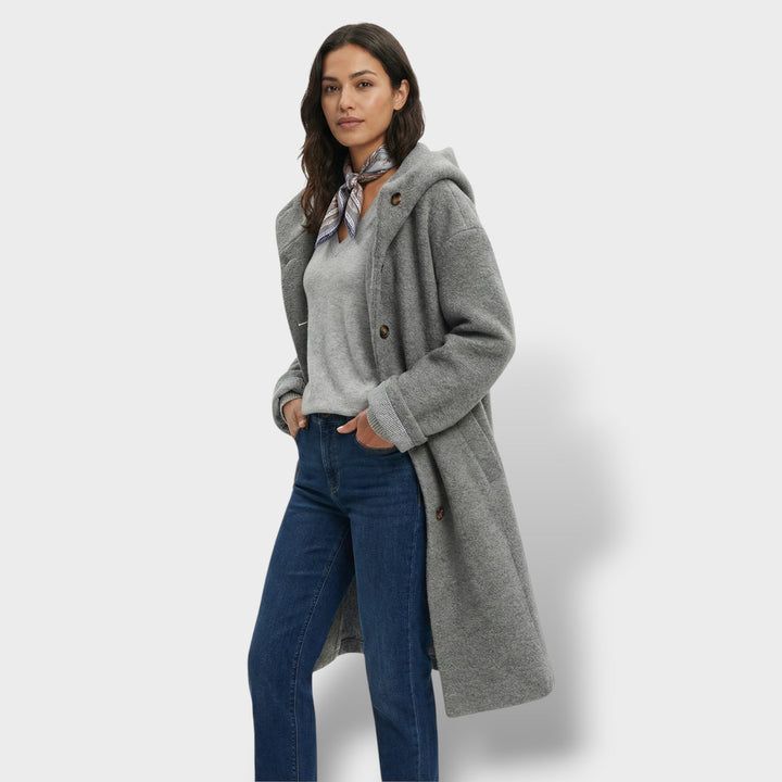 Manteau Long Laine Capuche Femme