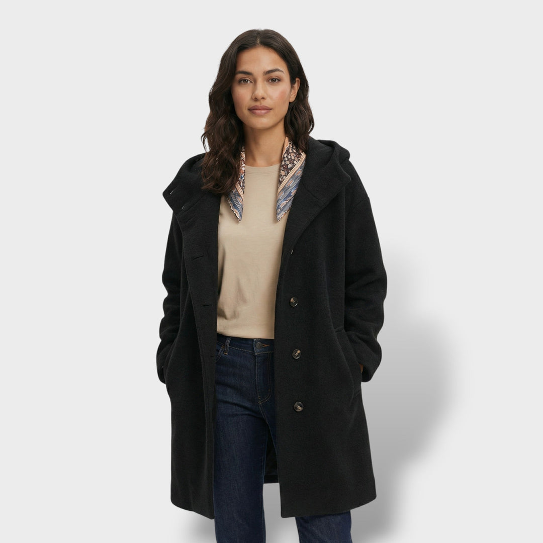 Manteau Long Laine Capuche Femme