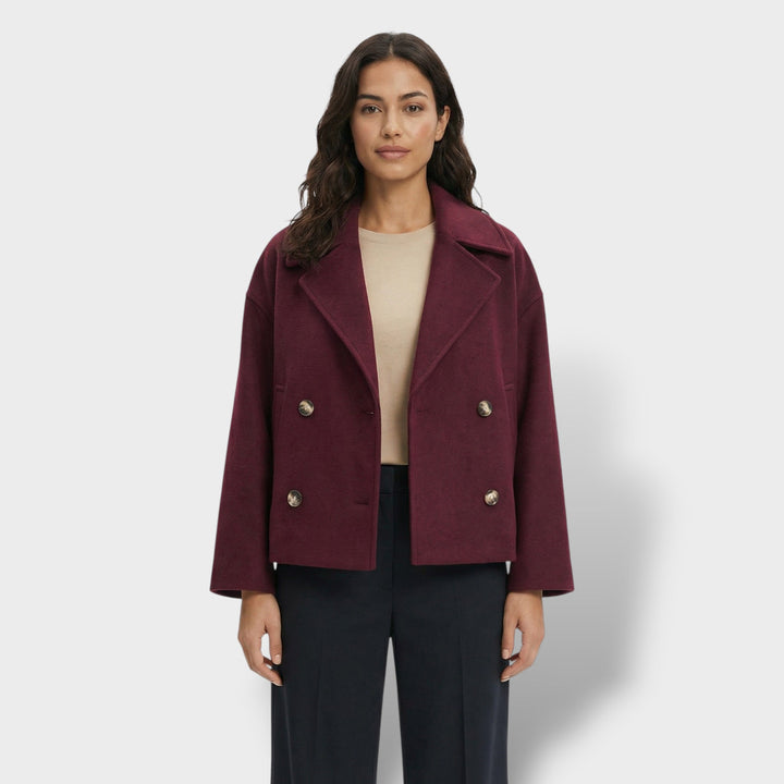 Manteau Court Laine Double Boutonnage Femme