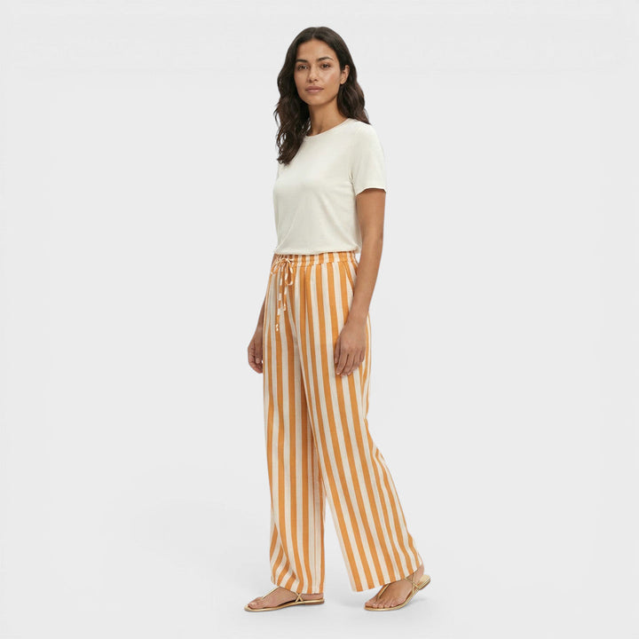 Pantalon Rayures Cordon Large Femme