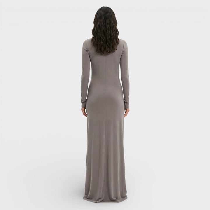 Robe Longue Froncée Élégante Femme