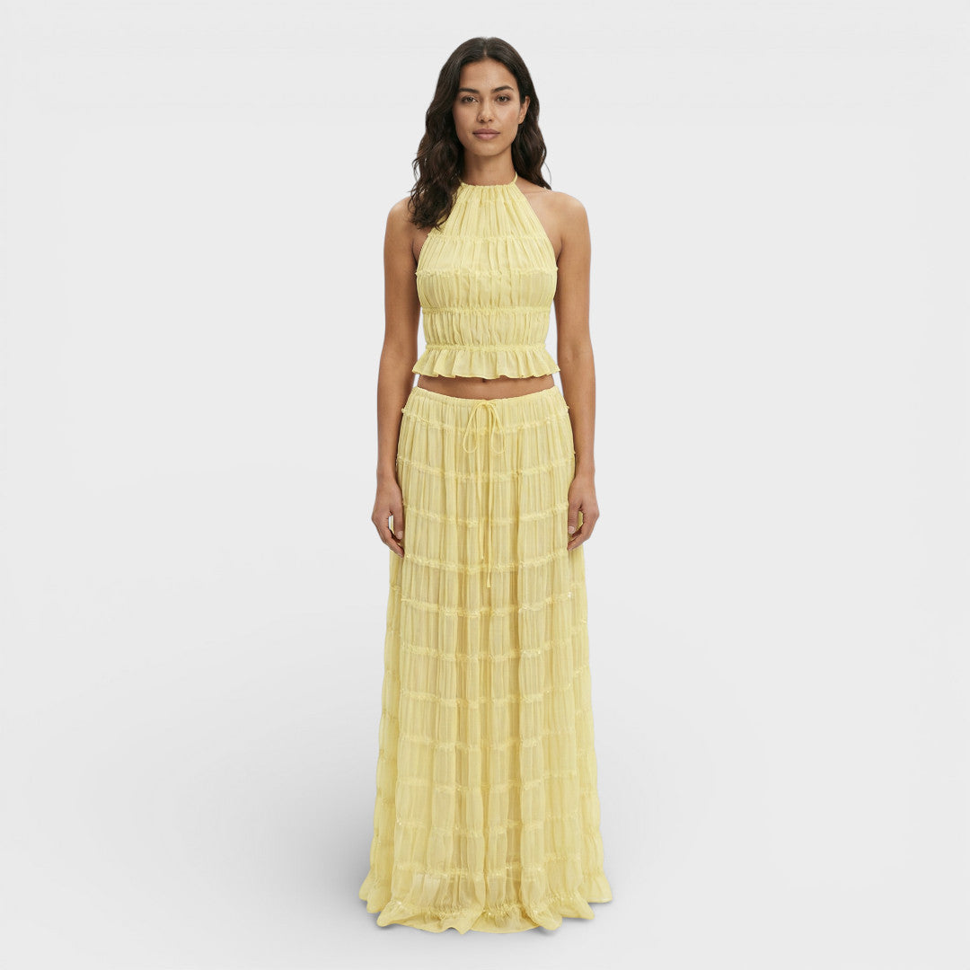 Ensemble Été Femme Halter Jupe Longue