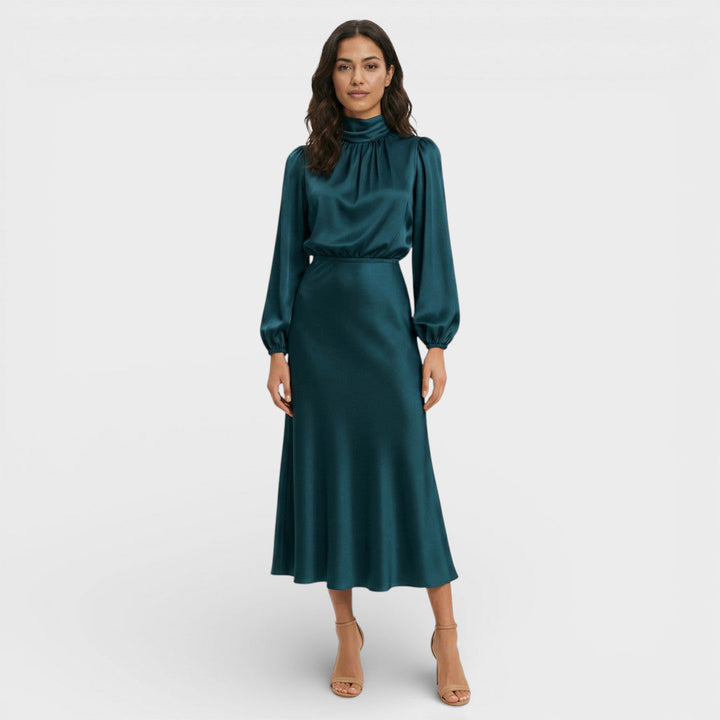 Robe Midi Femme Col Haut