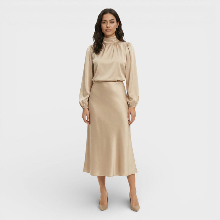 Robe Midi Femme Col Haut