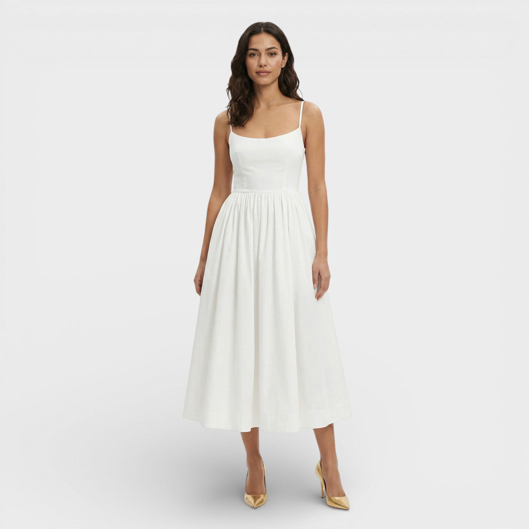 Robe Midi Femme Bretelles Ligne A