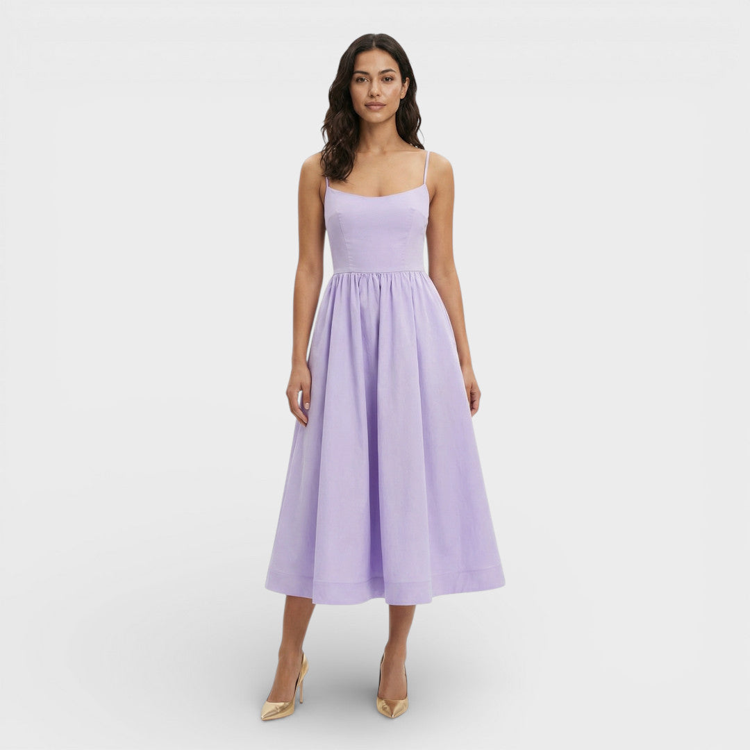 Robe Midi Femme Bretelles Ligne A