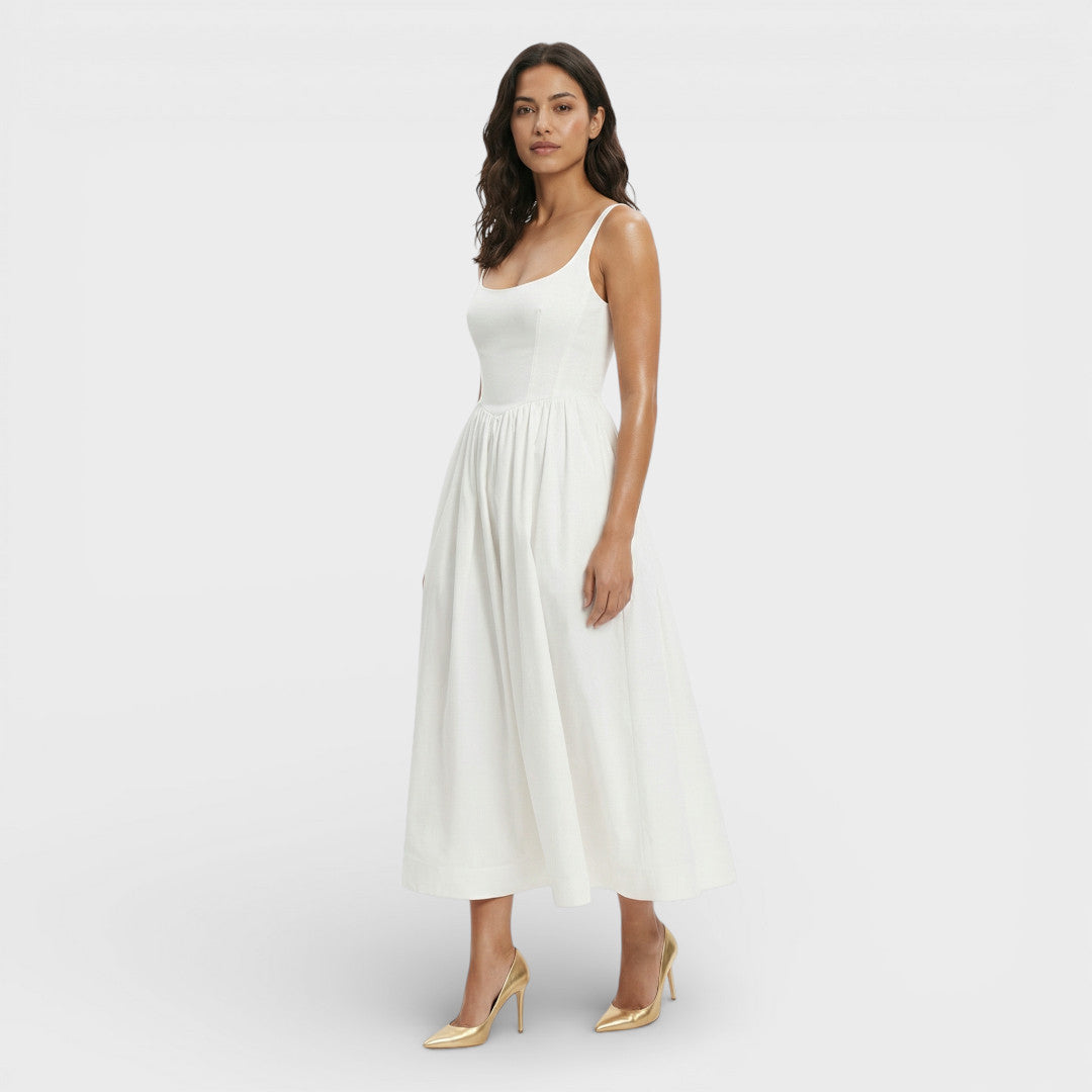 Robe Midi Femme Bretelles Ligne A