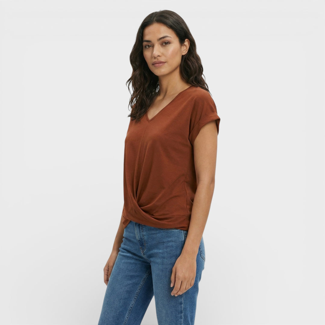 T-shirt Décolleté V Effet Gainant Femme