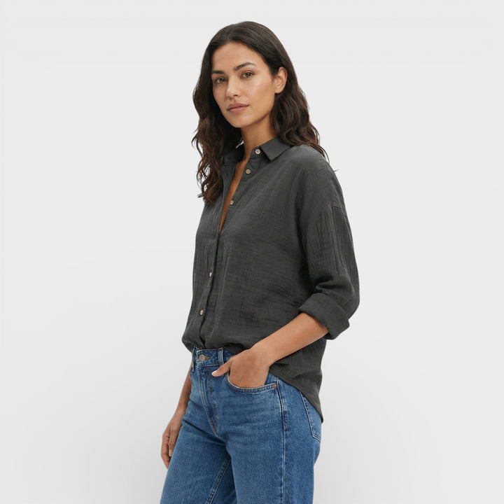 Chemise Plissée Légère Femme Élégante