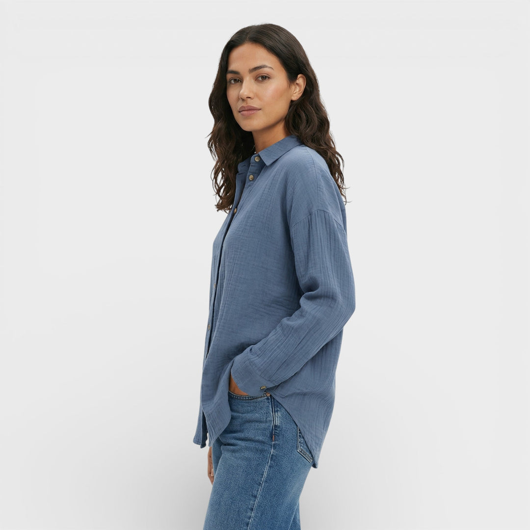 Chemise Plissée Légère Femme Élégante