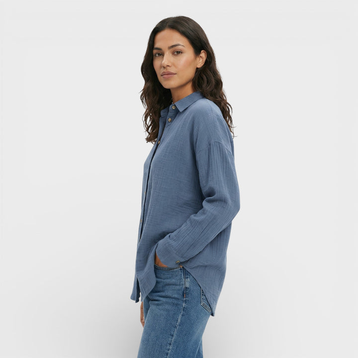 Chemise Plissée Légère Femme Élégante