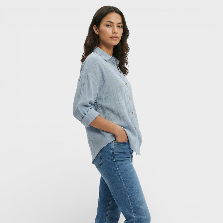 Chemise Plissée Légère Femme Élégante