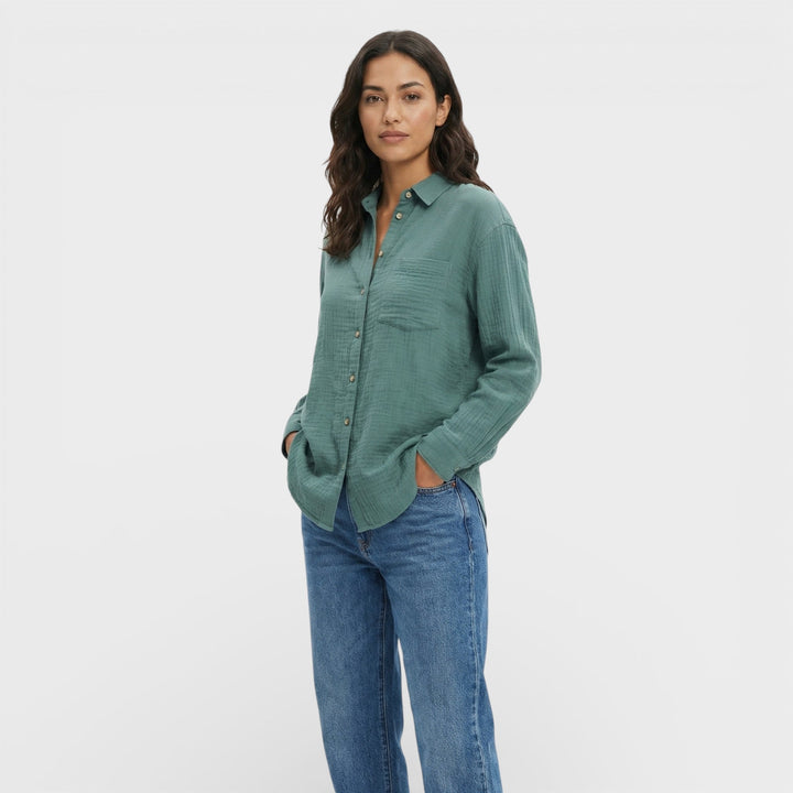 Chemise Plissée Légère Femme Élégante