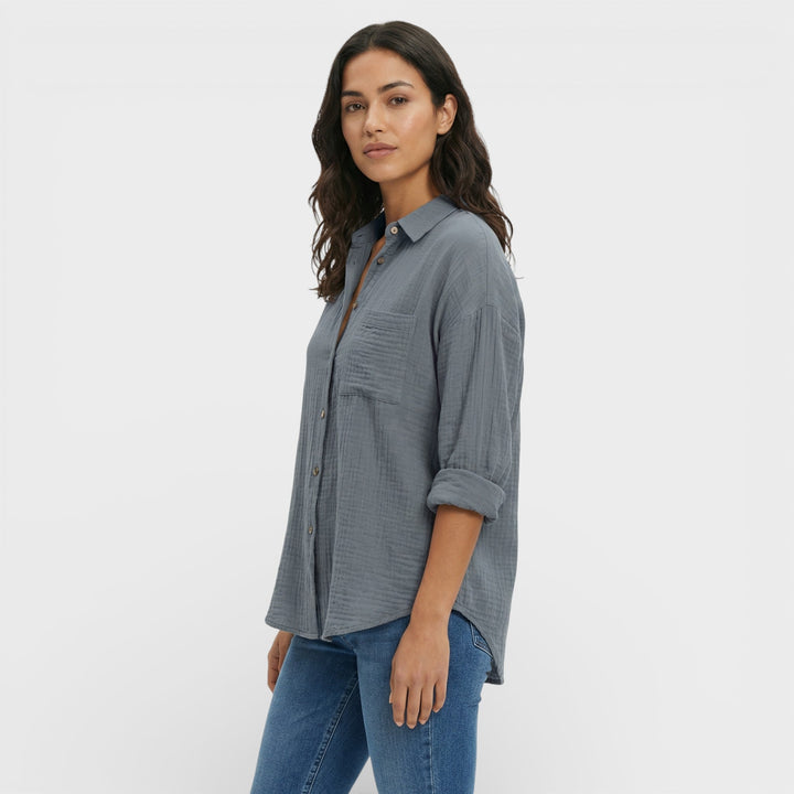 Chemise Plissée Légère Femme Élégante