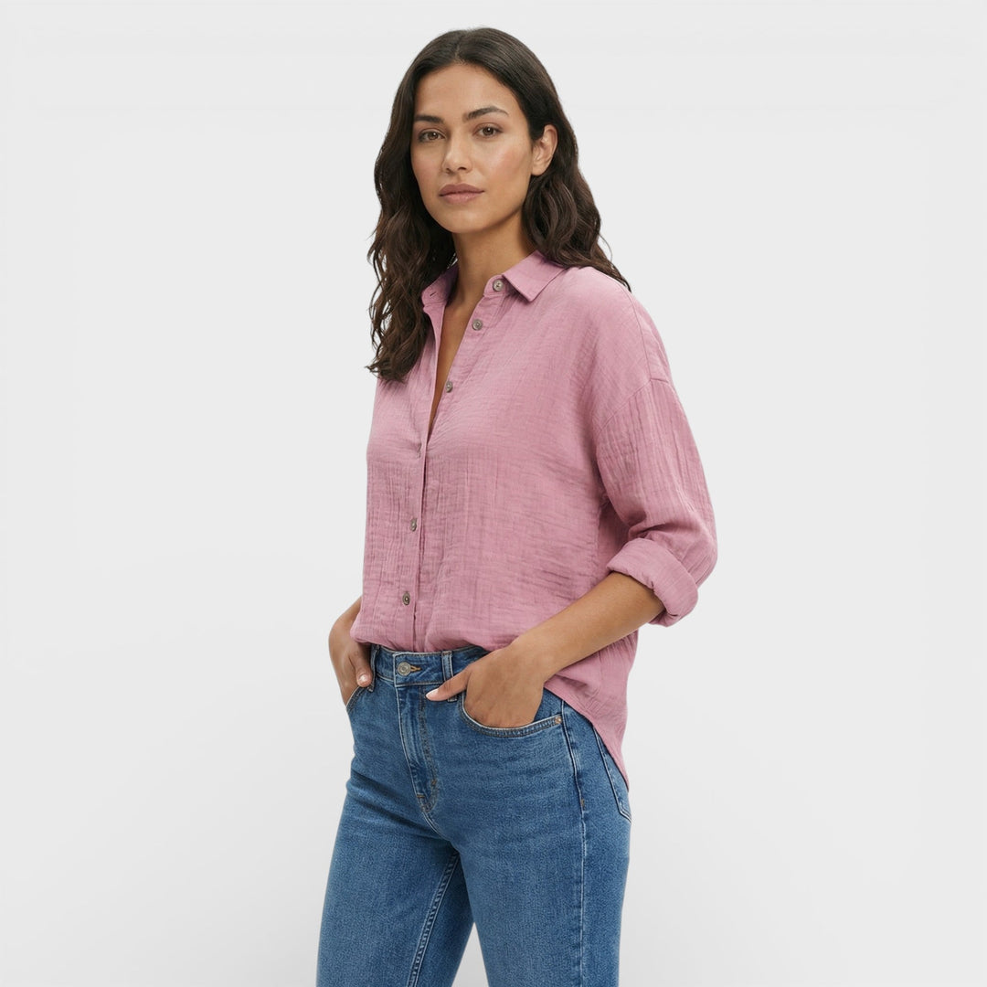 Chemise Plissée Légère Femme Élégante