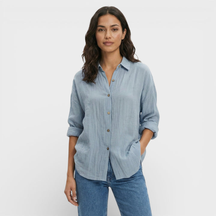 Chemise Plissée Légère Femme Élégante