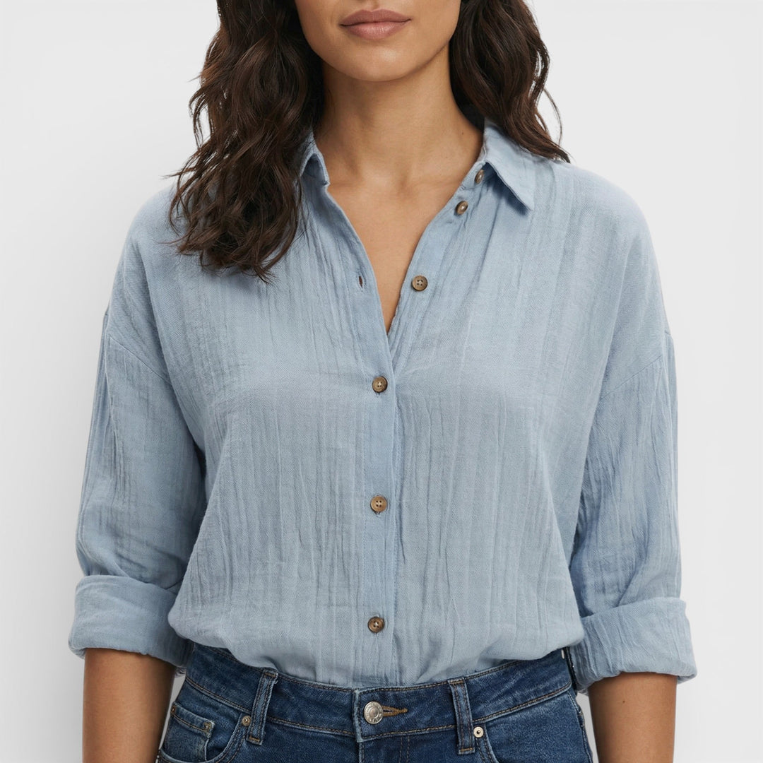 Chemise Plissée Légère Femme Élégante