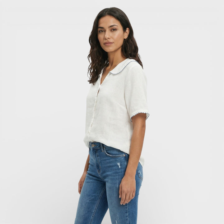 Blouse Légère Col Ondulé Femme