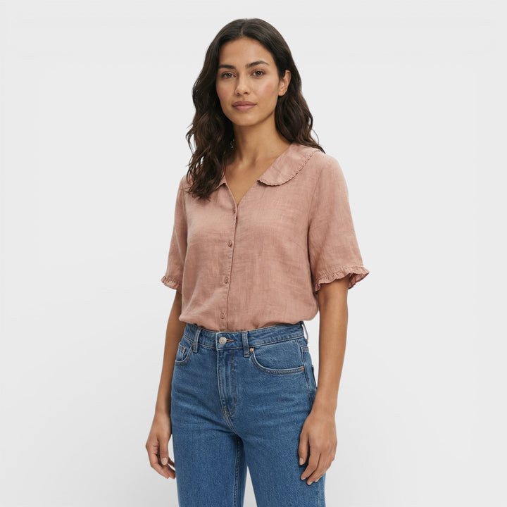 Blouse Légère Col Ondulé Femme