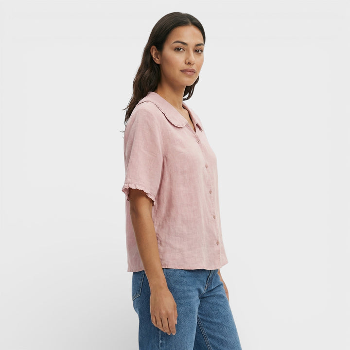 Blouse Légère Col Ondulé Femme