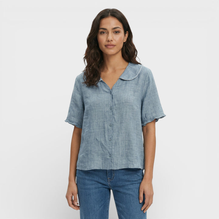 Blouse Légère Col Ondulé Femme
