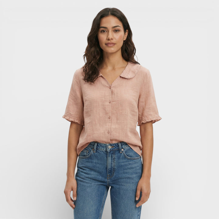 Blouse Légère Col Ondulé Femme