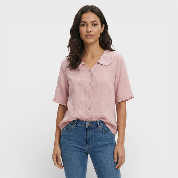 Blouse Légère Col Ondulé Femme