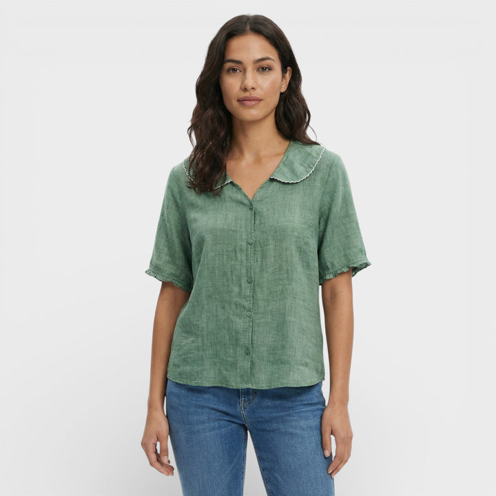 Blouse Légère Col Ondulé Femme
