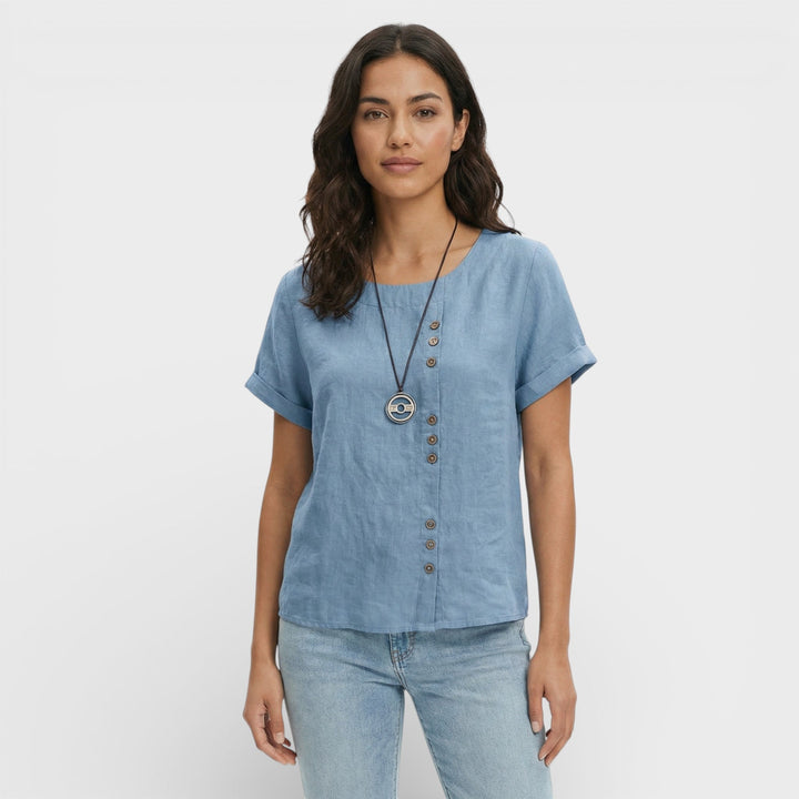 Blouse Unie Manche Courte Femme