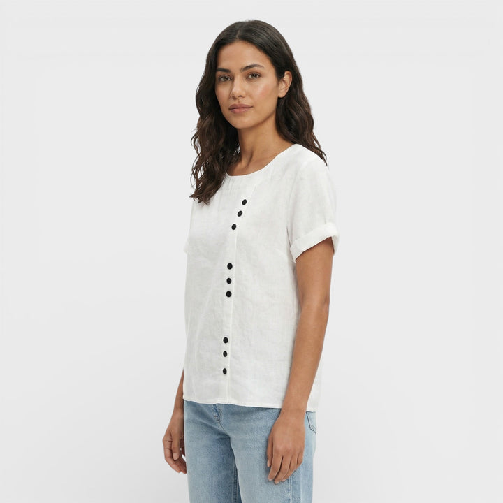Blouse Unie Manche Courte Femme