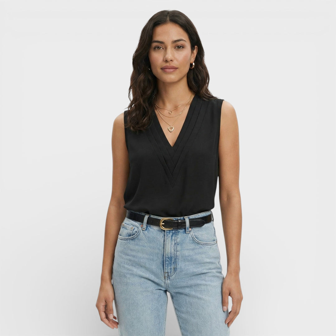 Blouse Sans Manches Élégante Femme
