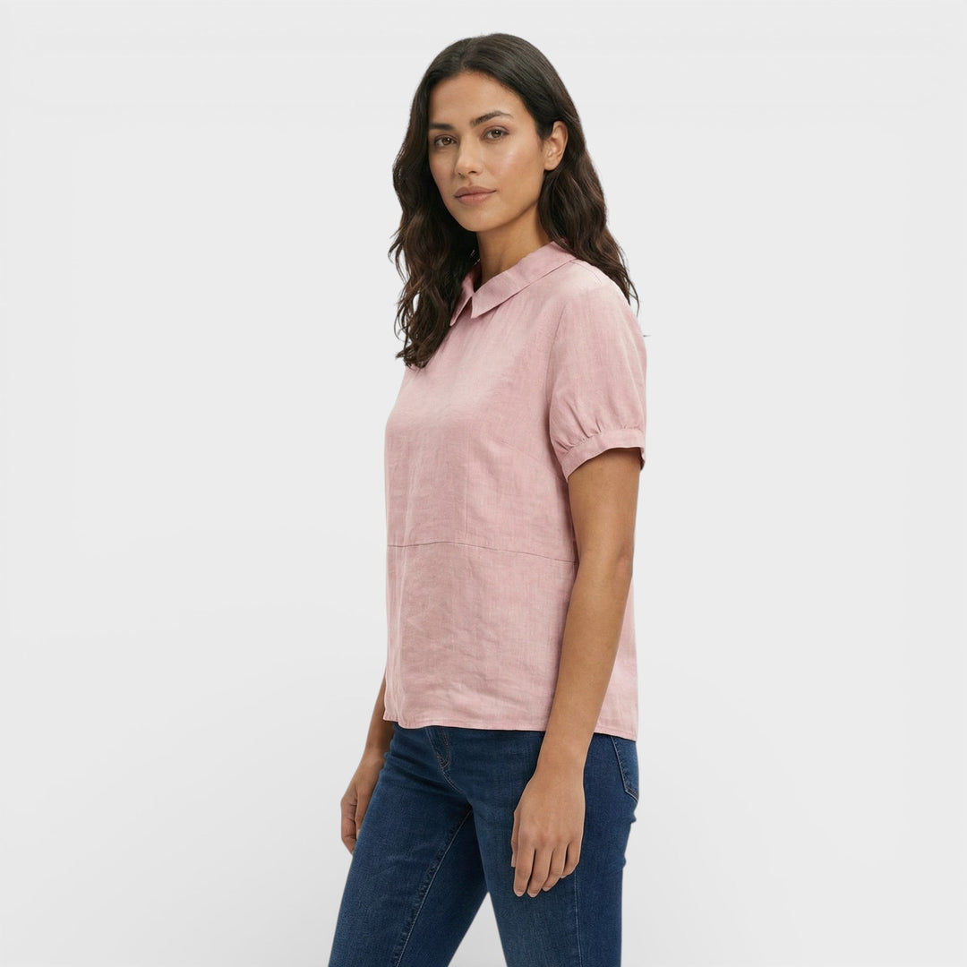 Blouse Manche Courte Col Rond Femme