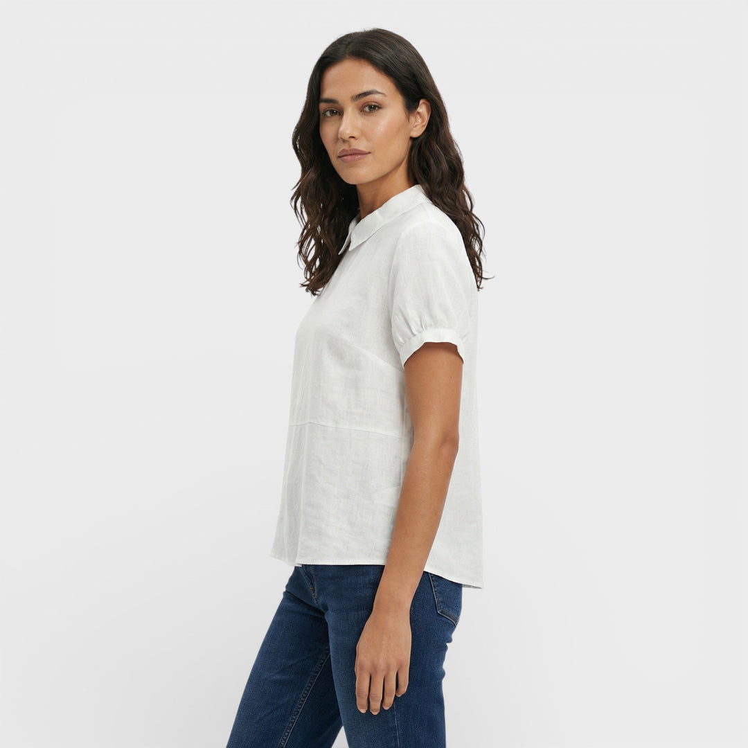 Blouse Manche Courte Col Rond Femme