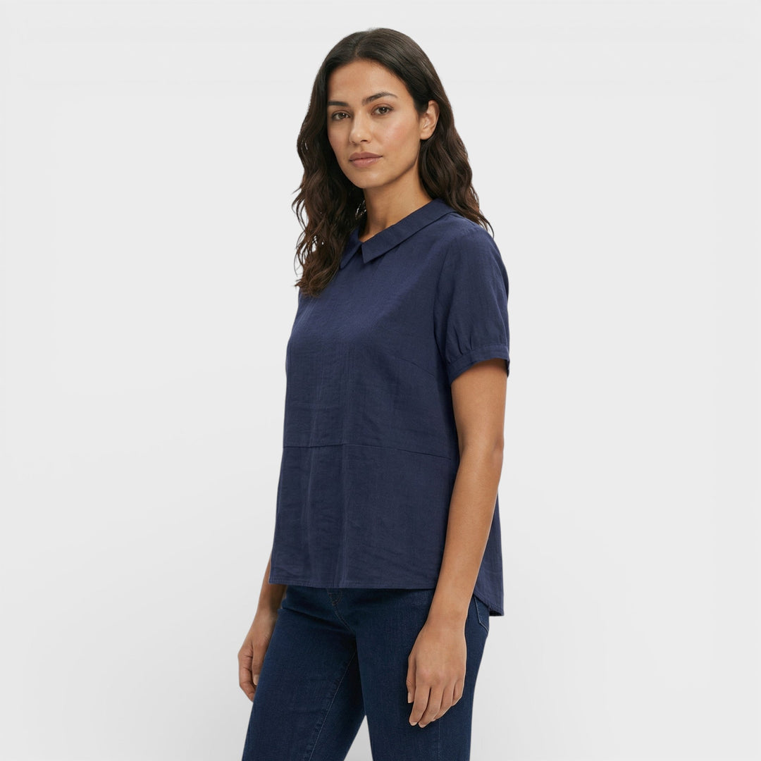 Blouse Manche Courte Col Rond Femme