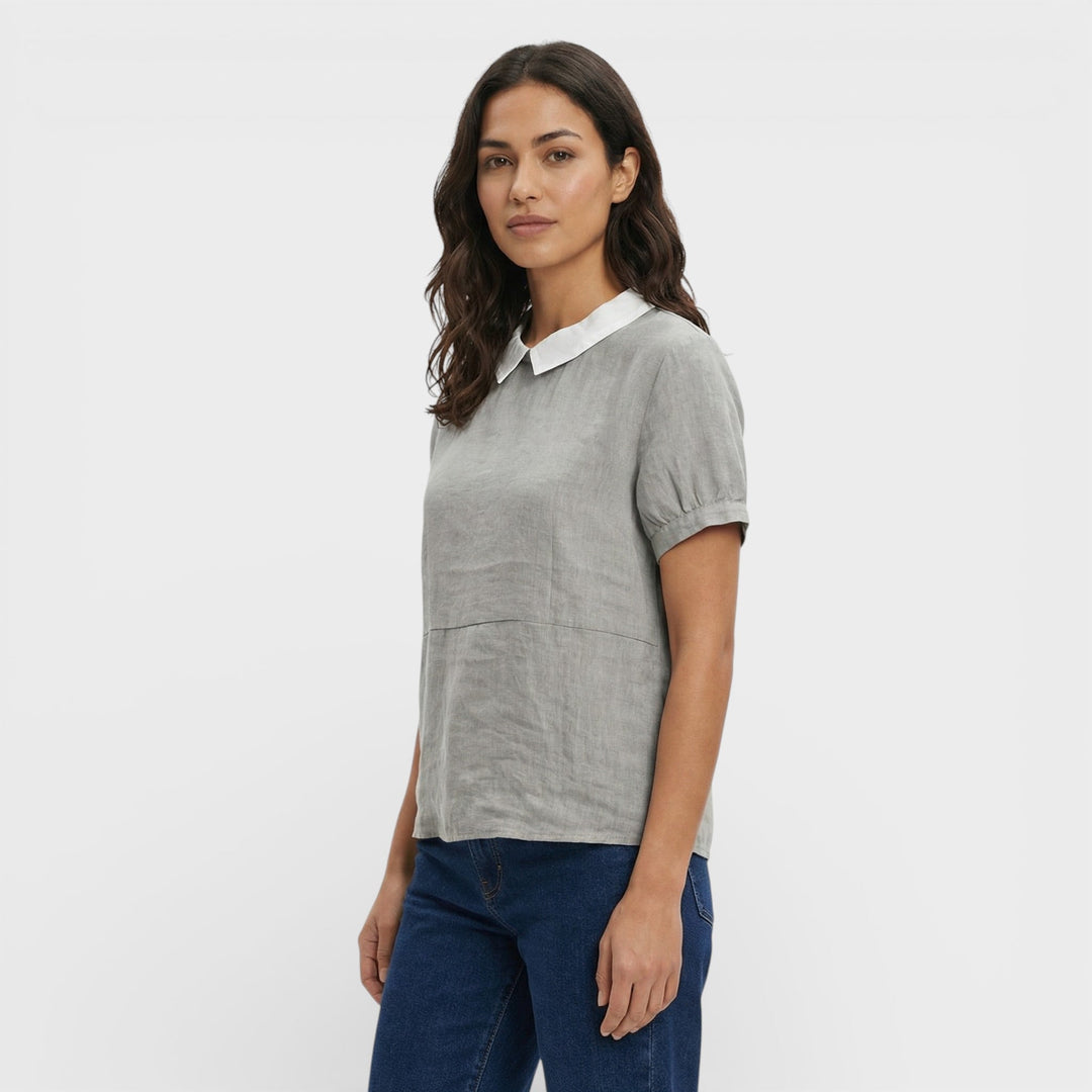 Blouse Manche Courte Col Rond Femme