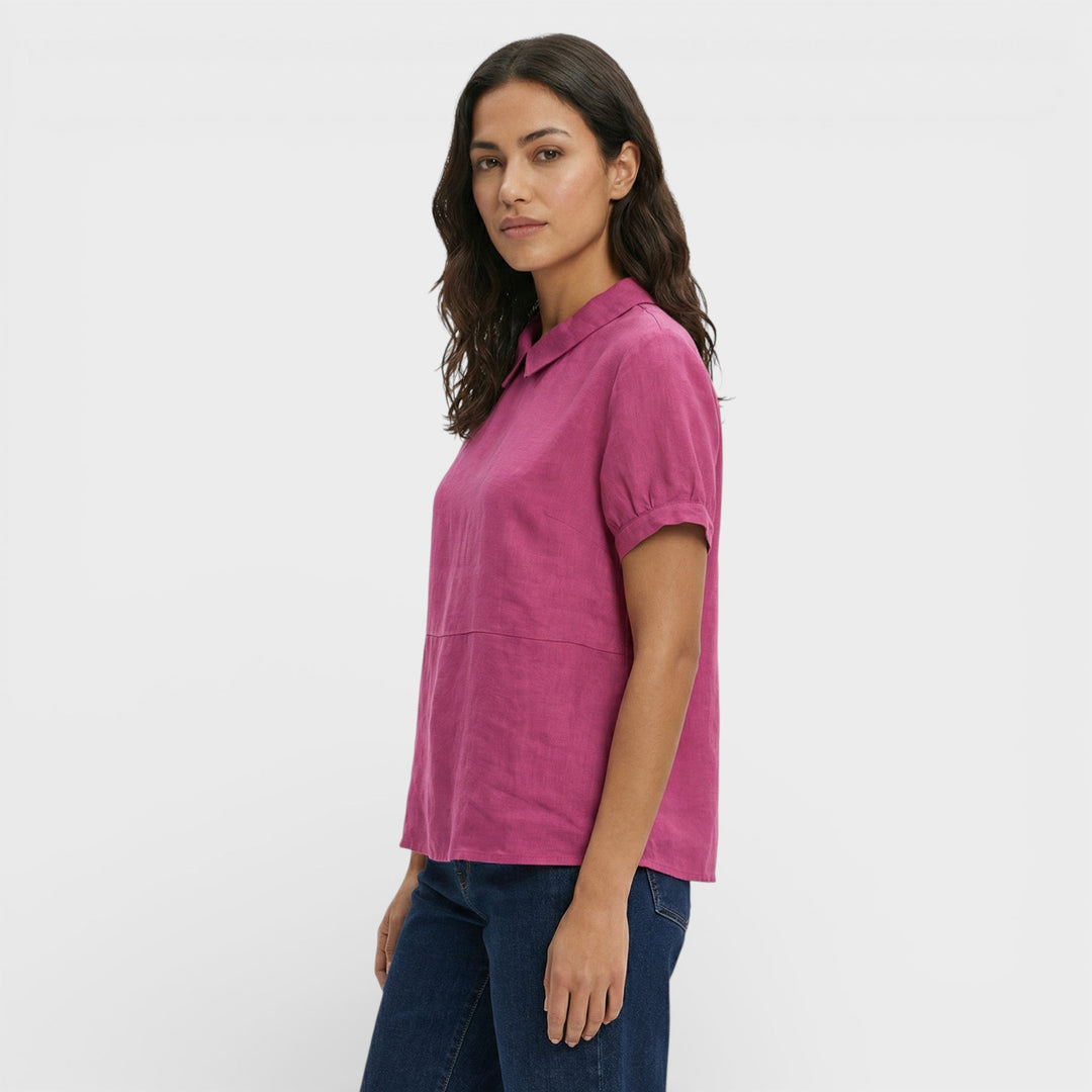 Blouse Manche Courte Col Rond Femme